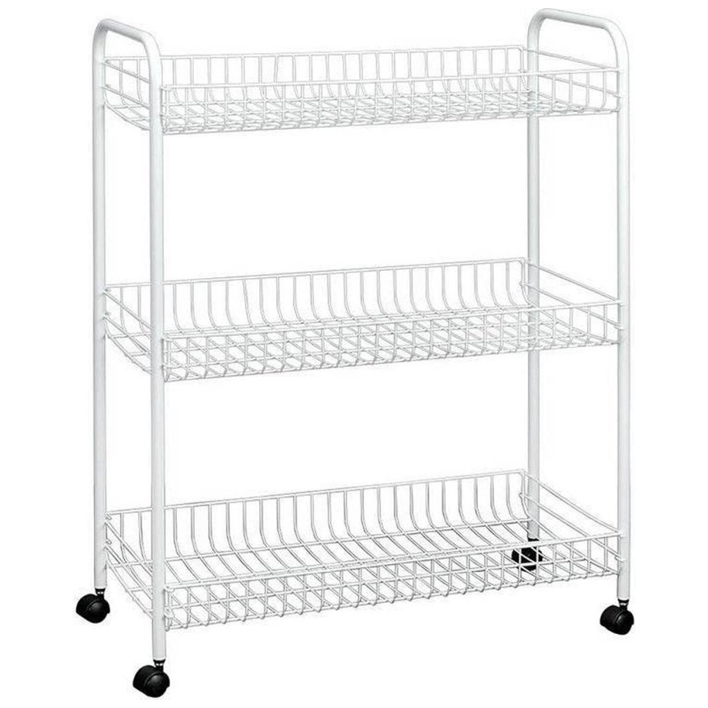 Tomado-Metaltex Grande Opbergrek Op Wielen 64X31X84 Cm Zilver