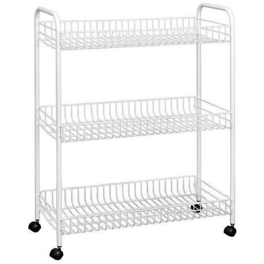 Tomado-Metaltex Grande Opbergrek Op Wielen 64X31X84 Cm Zilver