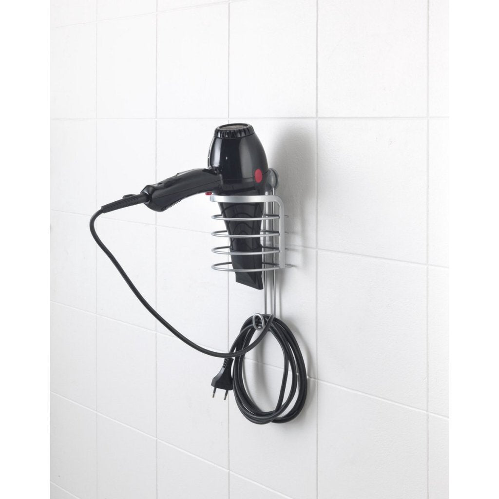 Metaltex Viva Haardrogerhouder 10X10X25 Cm Zilver