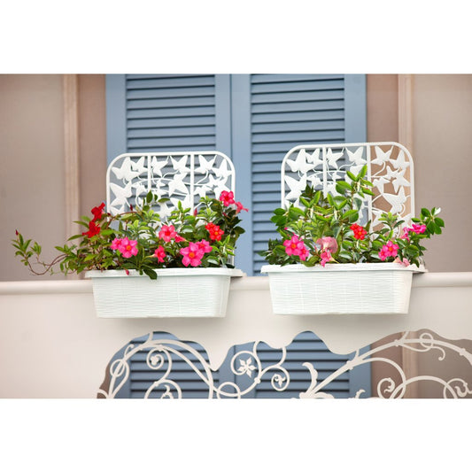 Bama Fioriera Bloem-Balkonbakken Privacy 60X22X64 Cm 2 Stuks Wit