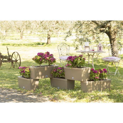 Bama Brick Koppelbare Plantenbakken 75L 59X23X27 Cm 5 Stuks Taupe