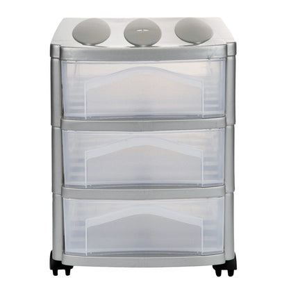 Bama Big Hobby Ladesysteem Met 3 Laden 30X30X40 Cm Zilver/Wit