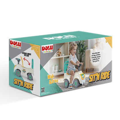 Dolu Loopauto Wit/Groen/Geel