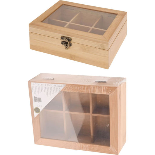 Excellent Houseware Bamboe Theekist 6-Vaks