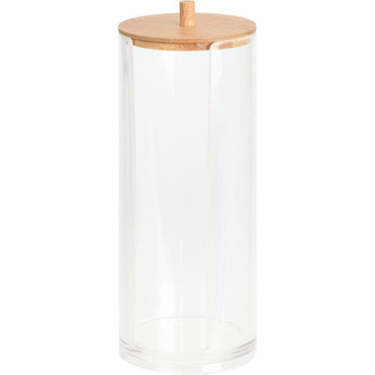 Eleganza Wattenschijfjes Container 7X19 Cm Bamboe/Transparant