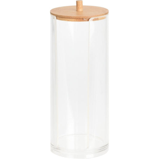 Eleganza Wattenschijfjes Container 7X19 Cm Bamboe/Transparant