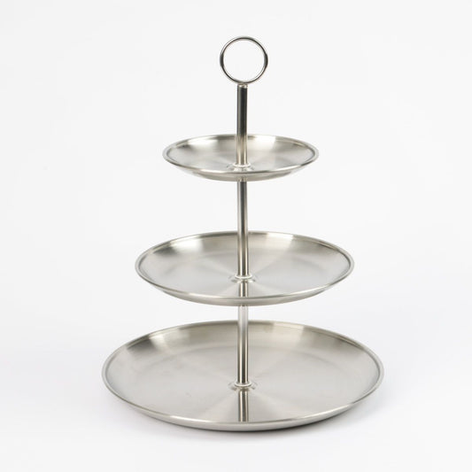 Ceruzo Etagere - 3 Laags - Rvs - D26 X H34 Cm