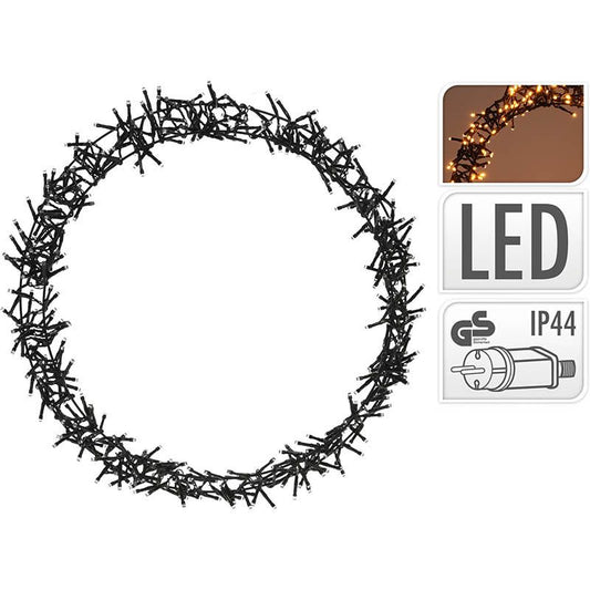Kerstring Met Verlichting - 400 Led - Ø48 Cm - Extra Warm Wit - 8 Lichtfuncties - Voor Binnen En Buiten