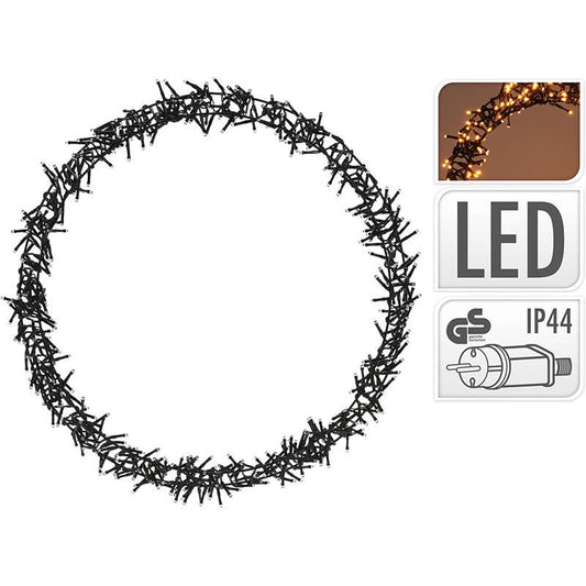 Kerstring Met Verlichting - 500 Led - Ø58 Cm - Extra Warm Wit - 8 Lichtfuncties - Voor Binnen En Buiten