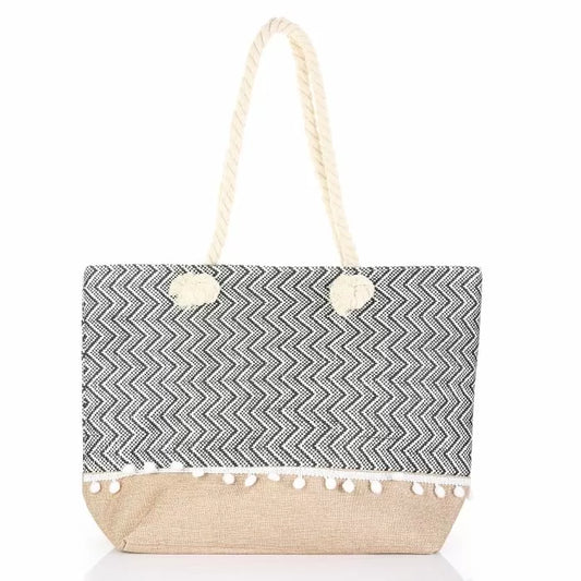 Shopper zigzag zwart
