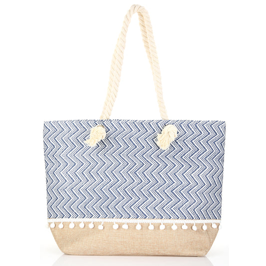 Shopper zigzag navy