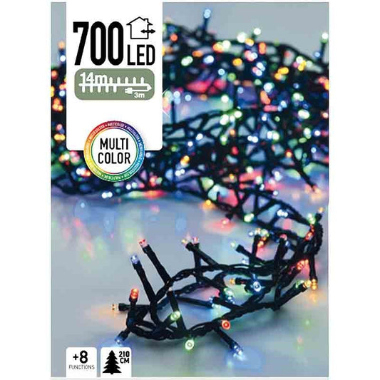 Micro Cluster - 700 Led - 14 Meter - Multicolor -  8 Functies